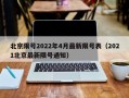北京限号2022年4月最新限号表（2021北京最新限号通知）